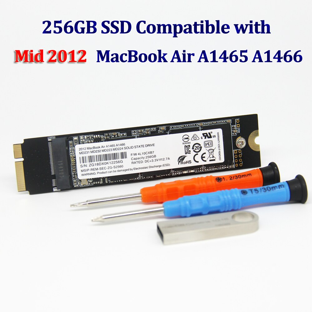   256GB SSD For Mid2012 Macbook Air A1466 A1..